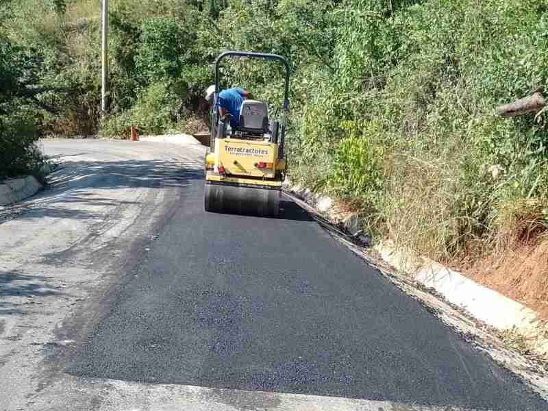 Road paving in progress at Nosara Estates 2.5km community road construction